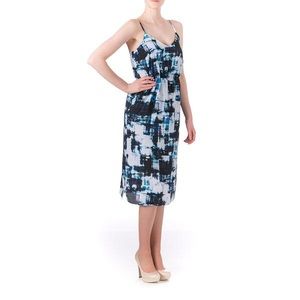Vince Camuto miami blues v neck dress NWT 3X print